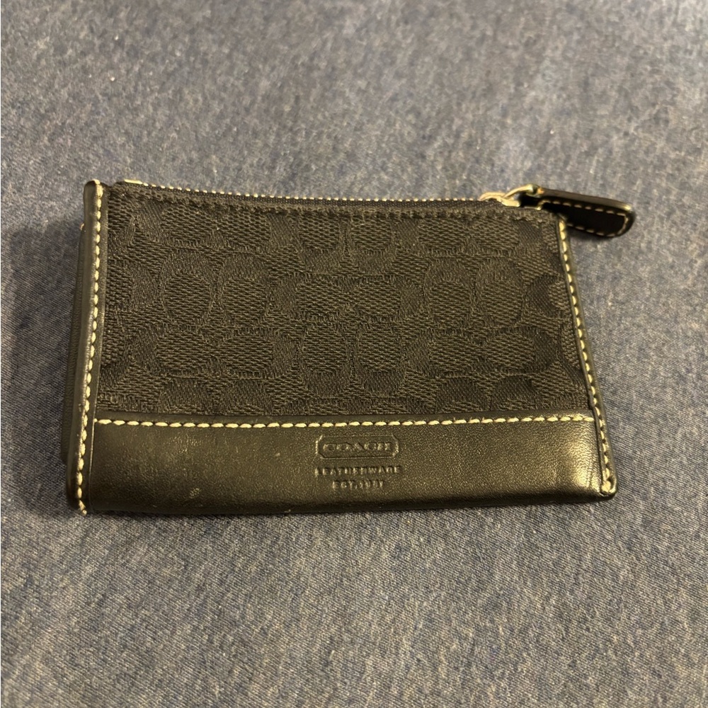 Coach Black Signature Coin Pouch